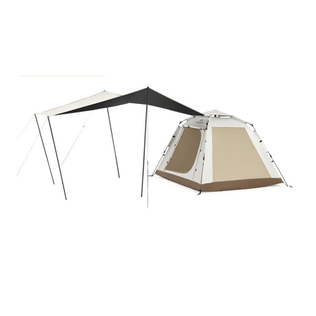 Палатка Naturehike Ango Picnic CNK2450WS021 трёхместная c навесом бежевая c черным